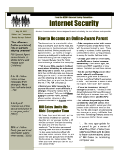 NCSoS Internet Security How to Become an Online-Aware Parent