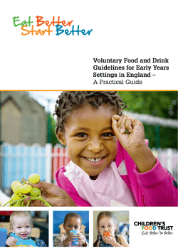 Voluntary Food and Drink Guidelines for Early Years Settings in England –