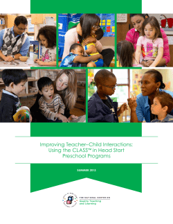 Improving Teacher–Child Interactions: Using the CLASS in Head Start Preschool Programs
