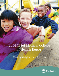 2004 Chief Medical Officer of Health Report Healthy Weights, Healthy Lives