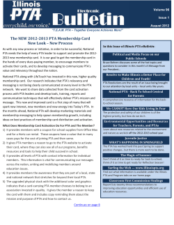 The NEW 2012-2013 PTA Membership Card New Look – New Process