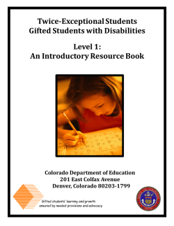 Twice-Exceptional Students Gifted Students with Disabilities Level 1: An Introductory Resource Book