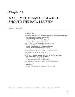 Chapter 15 NAZI HYPOTHERMIA RESEARCH: SHOULD THE DATA BE USED?