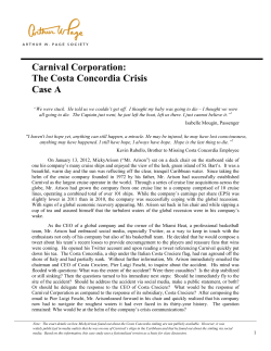 Carnival Corporation: The Costa Concordia Crisis Case A
