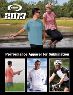 2013 Performance Apparel for Sublimation