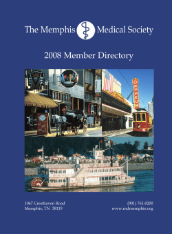 The Memphis Medical Society 2008 Member Directory 1067 Cresthaven Road