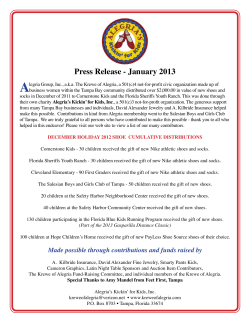 A Press Release - January 2013