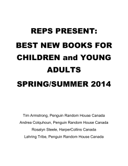 REPS PRESENT: BEST NEW BOOKS FOR CHILDREN and YOUNG ADULTS