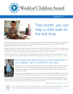 of This month, you can help a child walk for the first time.