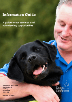 Information Guide A guide to our services and volunteering opportunities