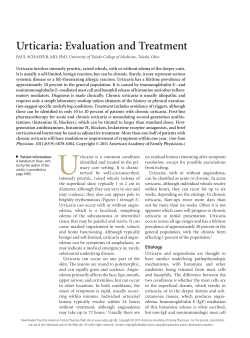 Urticaria: Evaluation and Treatment
