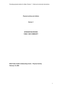 Physical activity and children Review 7: