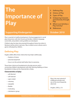 The Importance of Play Supporting Kindergarten