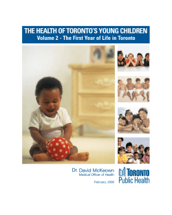 Public Health THE HEALTH OF TORONTO’S YOUNG CHILDREN Dr. David McKeown