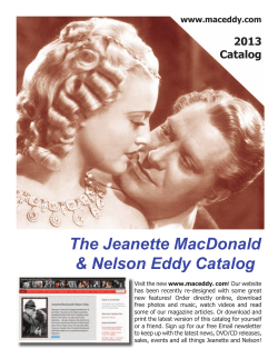 The Jeanette MacDonald &amp; Nelson Eddy Catalog 2013 Catalog
