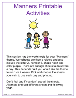 Manners Printable Activities
