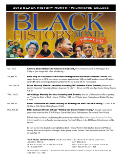 2012 BLACK HISTORY MONTH • Wilmington College