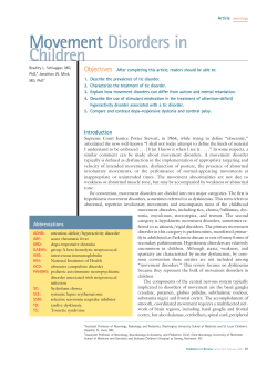 Movement Disorders in Children Objectives