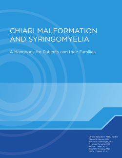 CHIARI MALFORMATION AND SYRINGOMYELIA A Handbook for Patients and their Families