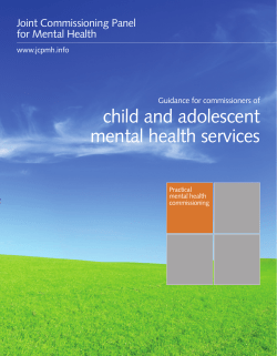child and adolescent mental health services  Joint Commissioning Panel