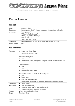 Easter Lesson  General: www.eslkidstuff.com | Lesson Plans for ESL Kids Teachers