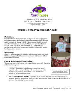 Music Therapy &amp; Special Needs Definition: