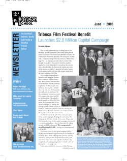 Tribeca Film Festival Benefit Launches $2.8 Million Capital Campaign June 2006