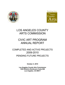 LOS ANGELES COUNTY ARTS COMMISSION  CIVIC ART PROGRAM