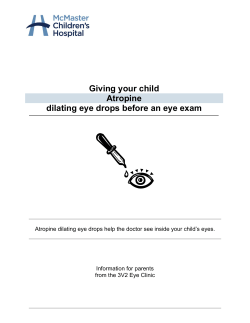 Giving your child Atropine dilating eye drops before an eye exam