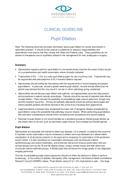 Pupil Dilation CLINICAL GUIDELINE