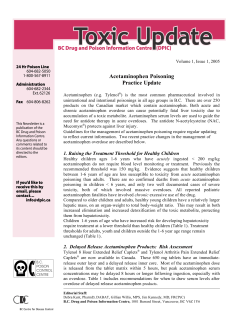 Acetaminophen Poisoning Practice Update