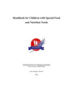 Handbook for Children with Special Food and Nutrition Needs