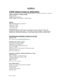 UMDF Support Groups &amp; Ambassadors GEORGIA  FOCUS