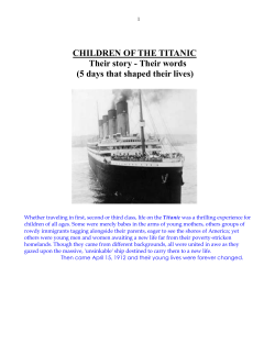 CHILDREN OF THE TITANIC Their story - Their words