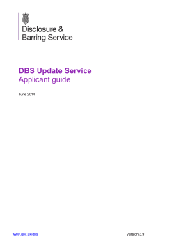 DBS Update Service Applicant guide  June 2014