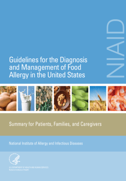 NIAID Guidelines for the Diagnosis and Management of Food