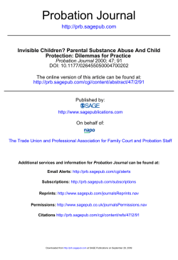 Probation Journal   Invisible Children? Parental Substance Abuse And Child