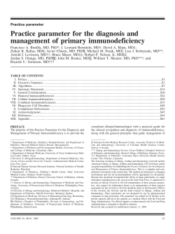 Practice parameter for the diagnosis and management of primary immunodeficiency