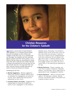 W Christian Resources for the Children&rsquo;s Sabbath