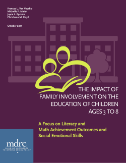 THE IMPACT OF FAMILY INVOLVEMENT ON THE EDUCATION OF CHILDREN