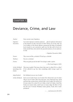 Deviance, Crime, and Law CHAPTER 7