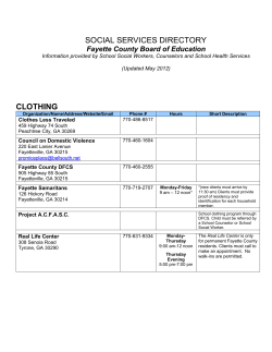 SOCIAL SERVICES DIRECTORY Fayette County Board of Education