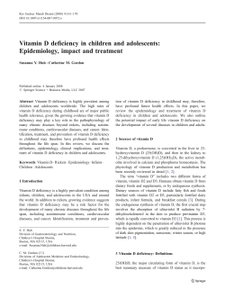 Vitamin D deficiency in children and adolescents: Epidemiology, impact and treatment