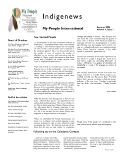 Indigenews My People International Un-reached People