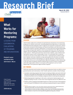Research Brief What Works for Mentoring