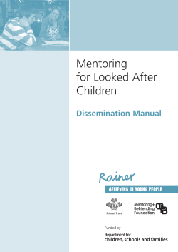 Mentoring for Looked After Children Dissemination Manual