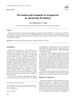 Prevention and treatment of osteoporosis in chronically ill children Review Article