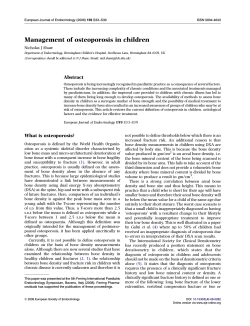 Management of osteoporosis in children Nicholas J Shaw