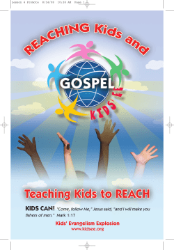 KIDS CAN! Kids’ Evangelism Explosion www.kidsee.org