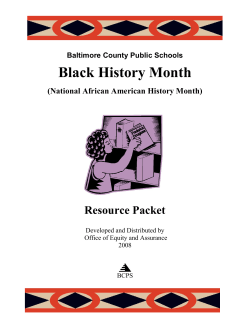 Black History Month  Resource Packet (National African American History Month)